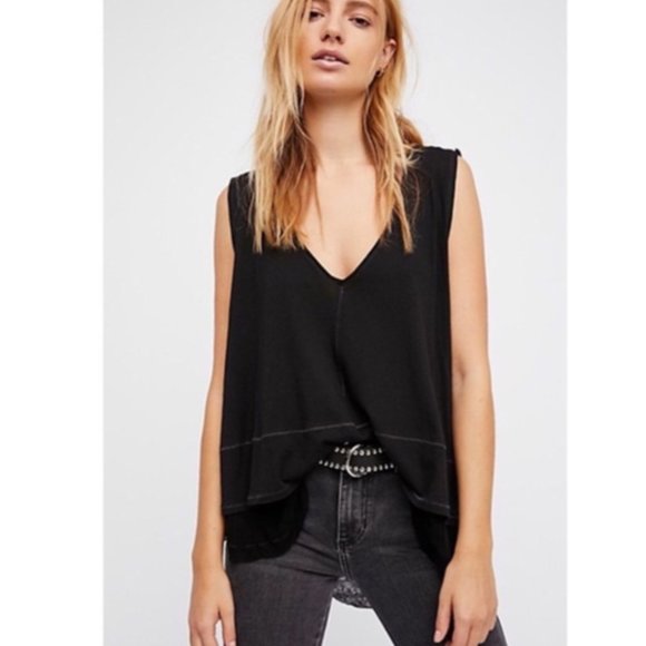 Free People Tops - We The Free by Free People Peachy Tee Tiered Frayed Hem